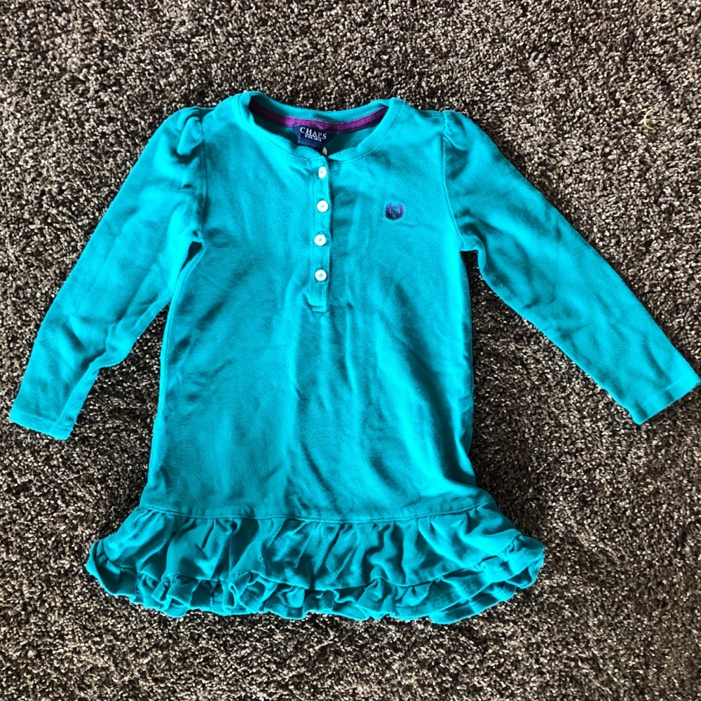 Chaps 4T turquoise long sleeved dress